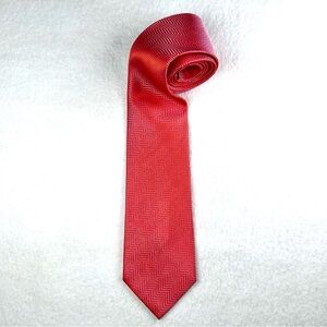 Vtg BCBG Attitude Holographic Hand Sewn Orange Pink 100% Silk Mens Necktie Y2K